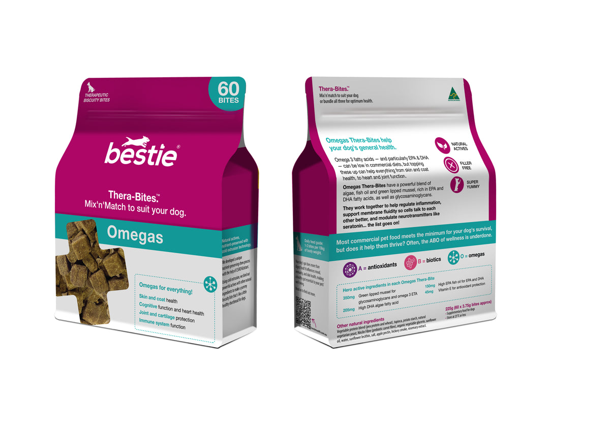 Omegas Thera-Bites for good general health!
